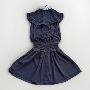 HYFVE Dress Size S Black Ruffled Elastic Dropped Waist Flirty Tiered Comfy LBD